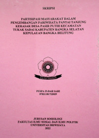 PARTISIPASI MASYARAKAT DALAM PENGEMBANGAN PARIWISATA PANTAI TANJUNG KERASAK DESA PASIR PUTIH KECAMATAN TUKAK SADAI KABUPATEN BANGKA SELATAN KEPULAUAN BANGKA BELITUNG