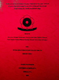 PERTANGGUNGJAWABAN PIDANA TERHADAP PELAKU TINDAK PIDANA PELANGGARAN HAK CIPTA TERKAIT HAK SIAR (STUDI PUTUSAN NO. 420/PID.SUS/2020/PN.BDG)