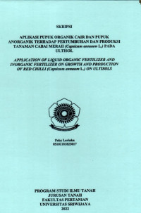 APLIKASI PUPUK ORGANIK CAIR DAN PUPUK ANORGANIK TERHADAP PERTUMBUHAN DAN PRODUKSI TANAMAN CABAI MERAH (Capsicum annuum L.) PADA ULTISOL