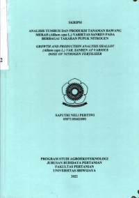 ANALISIS TUMBUH DAN PRODUKSI TANAMAN BAWANG MERAH (ALLIUM CEPA L.) VARIETAS SANREN PADA BERBAGAI TAKARAN PUPUK NITROGEN