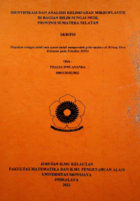 IDENTIFIKASI DAN ANALISIS KELIMPAHAN MIKROPLASTIK DI BAGIAN HILIR SUNGAI MUSI, PROVINSI SUMATERA SELATAN