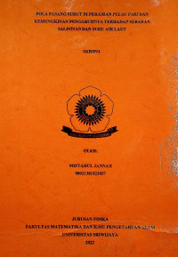 POLA PASANG SURUT DI PERAIRAN PULAU PARI DAN KEMUNGKINAN PENGARUHNYA TERHADAP SEBARAN SALINITAS DAN SUHU AIR LAUT
