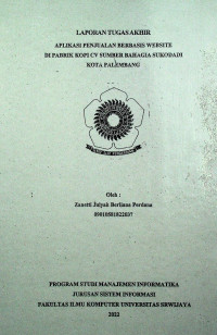 APLIKASI PENJUALAN BERBASIS WEBSITE DI PABRIK KOPI CV SUMBER BAHAGIA