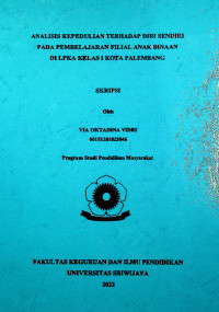 ANALISIS KEPEDULIAN TERHADAP DIRI SENDIRI PADA PEMBELAJARAN FILIAL ANAK BINAAN DI LPKA KELAS I KOTA PALEMBANG