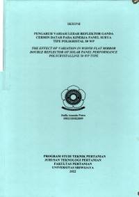 PENGARUH VARIASI LEBAR REFLEKTOR GANDA CERMIN DATAR PADA KINERJA PANEL SURYA TIPE POLIKRISTAL 50 WP