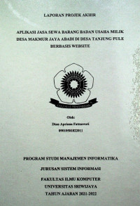 APLIKASI JASA SEWA BARANG BADAN USAHA MILIK DESA MAKMUR JAYA ABADI DI DESA TANJUNG PULE BERBASIS WEBSITE