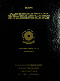 ANALISIS EKSERGI PADA PENINGKATAN PERFORMANSI PLTP LUMUT BALAI DENGAN SIKLUS KOMBINASI SINGLE FLASH-BINARY.