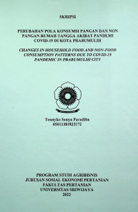 PERUBAHAN POLA KONSUMSI PANGAN DAN NON PANGAN RUMAH TANGGA AKIBAT PANDEMI  COVID-19 DI KOTA PRABUMULIH
