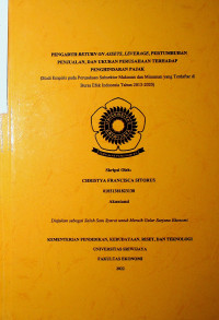 PENGARUH RETURN ON ASSETS, LEVERAGE, PERTUMBUHAN PENJUALAN, DAN UKURAN PERUSAHAAN TERHADAP PENGHINDARAN PAJAK (STUDI EMPIRIS PADA PERUSAHAAN SUBSEKTOR MAKANAN DAN MINUMAN YANG TERDAFTAR DI BURSA EFEK INDONESIA TAHUN 2013-2020).