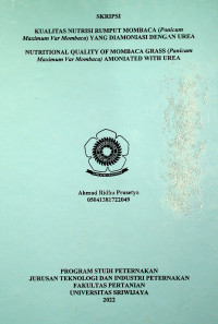 KUALITAS NUTRISI RUMPUT MOMBACA (Panicum Maximum Var Mombaca) YANG DIAMONIASI DENGAN UREA