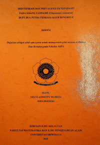 IDENTIFIKASI DAN PREVALENSI EKTOPARASIT PADA UDANG VANNAME (Litopenaeus vannamei) DI PT DUA PUTRA PERKASA KAUR BENGKULU