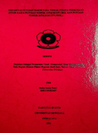 DISPARITAS PUTUSAN HAKIM PADA TINDAK PIDANA PERKOSAAN (STUDI KASUS PUTUSAN NOMOR 12/PID/2015/PT.BGL DAN PUTUSAN NOMOR 20/PID.B/2013/PN.MRK.)