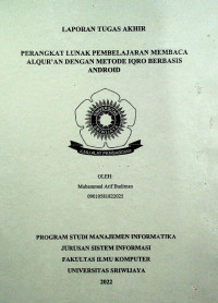 PERANGKAT LUNAK PEMBELAJARAN MEMBACA ALQUR'AN DENGAN METODE IQRO BERBASIS ANDROID
