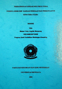 PERBANDINGAN EFIKASI MULTIKULTURAL PESERTA DIDIK SMP DAERAH PEDESAAN DAN PERKOTAAN DI SUMATERA UTARA