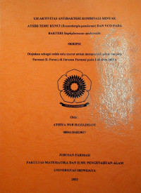 UJI AKTIVITAS ANTIBAKTERI KOMBINASI MINYAK ATSIRI TEMU KUNCI (Boesenbergia pandurata) DAN VCO PADA BAKTERI Staphylococcus epidermidis.