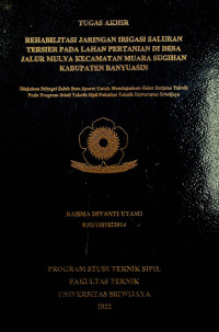 REHABILITASI JARINGAN IRIGASI SALURAN TERSIER PADA LAHAN PERTANIAN DI DESA JALUR MULYA KECAMATAN MUARA SUGIHAN KABUPATEN BANYUASIN