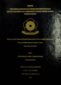 PENGUKURAN KECEPATAN GENERATOR MENGGUNAKAN ROTARY ENCODER PADA PEMBANGKIT ENERGI LISTRIK MOTOR GENERATOR SET.