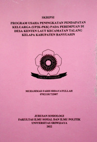 PROGRAM USAHA PENINGKATAN PENDAPATAN KELUARGA (UP2K-PKK) PADA PEREMPUAN DI DESA KENTEN LAUT KECAMATAN TALANG KELAPA KABUPATEN BANYUASIN