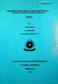 MISKONSEPSI SISWA SEKOLAH MENENGAH PERTAMA TENTANG FASE BULAN PADA MATERI IPBA.