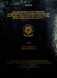 ANALISIS KETERCAPAIAN PRODUKSI OVERBURDEN BULAN OKTOBER-DESEMBER 2021 DI PT ULIMA NITRA SITE PT DUTA BARA UTAMA, MUARA ENIM, SUMATERA SELATAN.