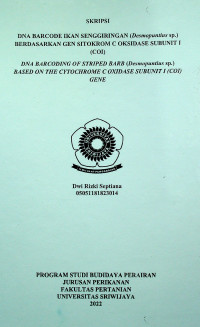 DNA BARCODE IKAN SENGGIRINGAN (Desmopuntius sp.) BERDASARKAN GEN SITOKROM C OKSIDASE SUBUNIT I (COI)