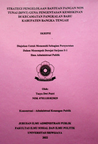 STRATEGI PENGELOLAAN BANTUAN PANGAN NON TUNAI (BPNT) GUNA PENGENTASAN KEMISKINAN DI KECAMATAN PANGKALAN BARU KABUPATEN BANGKA TENGAH