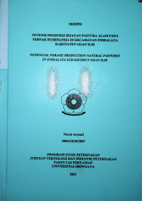 POTENSI PRODUKSI HIJAUAN PASTURA ALAM PADA TERNAK RUMINANSIA DI KECAMATAN INDRALAYA KABUPATEN OGAN ILIR