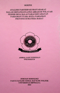 ANALISIS PARTISIPASI MASYARAKAT DALAM MENANGGULANGI ABRASI DI WILAYAH PESISIR DESA BALAI NARAS KECAMATAN PARIAMAN UTARA KOTA PARIAMAN PROVINSI SUMATERA BARAT.