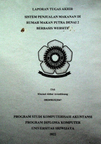 SISTEM PENJUALAN MAKANAN DI RUMAH MAKAN PUTRA DENAI 2 BERBASIS WEBSITE