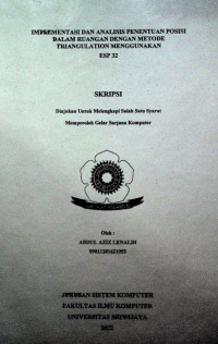 IMPLEMENTASI DAN ANALISIS PENENTUAN POSISI DALAM RUANGAN DENGAN METODE TRIANGULATION MENGGUNAKAN ESP 32