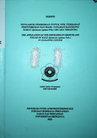 PENGARUH PEMBERIAN PUPUK NPK TERHADAP PERTUMBUHAN DAN HASIL TANAMAN KANGKUNG DARAT (Ipomoea reptans Poir.) SECARA TERAPUNG.
