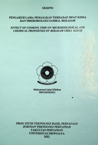 PENGARUH LAMA PEMASAKAN TERHADAP SIFAT KIMIA DAN MIKROBIOLOGI SAMBAL BEKASAM