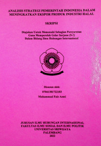 ANALISIS STRATEGI PEMERINTAH INDONESIA DALAM MENINGKATKAN EKSPOR PRODUK INDUSTRI HALAL
