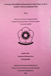 ANALISIS MANAJEMEN REDAKSIONAL PADA SURAT KABAR HARIAN UMUM PALEMBANG POS.