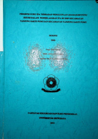 PERSEPSI GURU IPA TERHADAP PENGGUNAAN SOCIO SCIENTIFIC ISSUES DALAM PEMBELAJARAN IPA DI SMP KECAMATAN TANJUNG SAKTI PUMI DAN KECAMATAN TANJUNG SAKTI PUMU