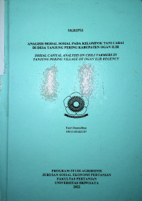 ANALISIS MODAL SOSIAL PADA KELOMPOK TANI CABAI DI DESA TANJUNG PERING KABUPATEN OGAN ILIR.