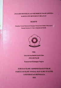 ANALISIS PENGELOLAAN RETRIBUSI PASAR AMPERA KABUPATEN BENGKULU SELATAN