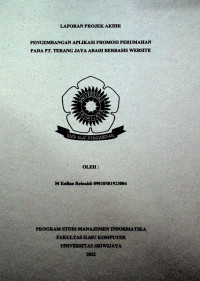 PENGEMBANGAN APLIKASI PROMOSI PERUMAHAN PADA PT. TERANG JAYA ABADI BERBASIS WEBSITE