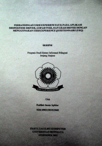 PERBANDINGAN USER EXPERIENCE (UX) PADA APLIKASI SHOPEEFOOD DRIVER, GOPARTNER, DAN GRAB DRIVER DENGAN MENGGUNAKAN USER EXPERIENCE QUESTIONNAIRE (UEQ)