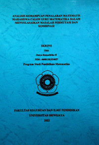 ANALISIS KEMAMPUAN PENALARAN MATEMATIS MAHASISWA CALON GURU MATEMATIKA DALAM MENYELASAIKAN MASALAH PERMUTASI DAN KOMBINASI