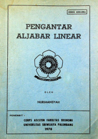 PENGANTAR ALJABAR LINEAR, EDISI KELIMA