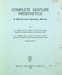 COMPLET DENTURE PROSTHETICS: A Clinical and Laboraotry Manual