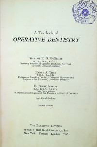 A Textbook of OPERATIVE DENTISTRY