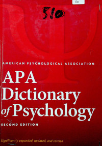 APA Dictionary of Psychology, Second Edition