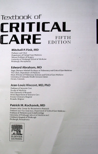 Textbook of CRITICAL CARE, FIFTH EDITION