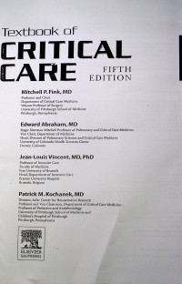 Textbook of CRITICAL CARE, FIFTH EDITION
