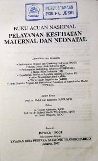 BUKU ACUAN NASIONAL PELAYANAN KESEHATAN MATERNAL DAN NEONATAL