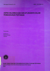 ASPEK KELEMBAGAAN DAN APLIKASINYA DALAM PEMBANGUNAN PERTANIAN