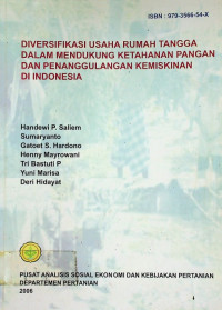 DIVERSIFIKASI USAHA RUMAH TANGGA DALAM MENDUKUNG KETAHANAN PANGAN DAN PENANGGULANGAN KE MISKINAN DI INDONESIA