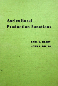 Agricultural Production Functions